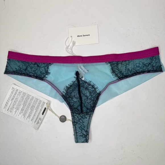 NWT DORA LARSEN Maria Seamless Back Low Rise Knicker Panties Teal Blue Size 8 - Picture 7 of 14
